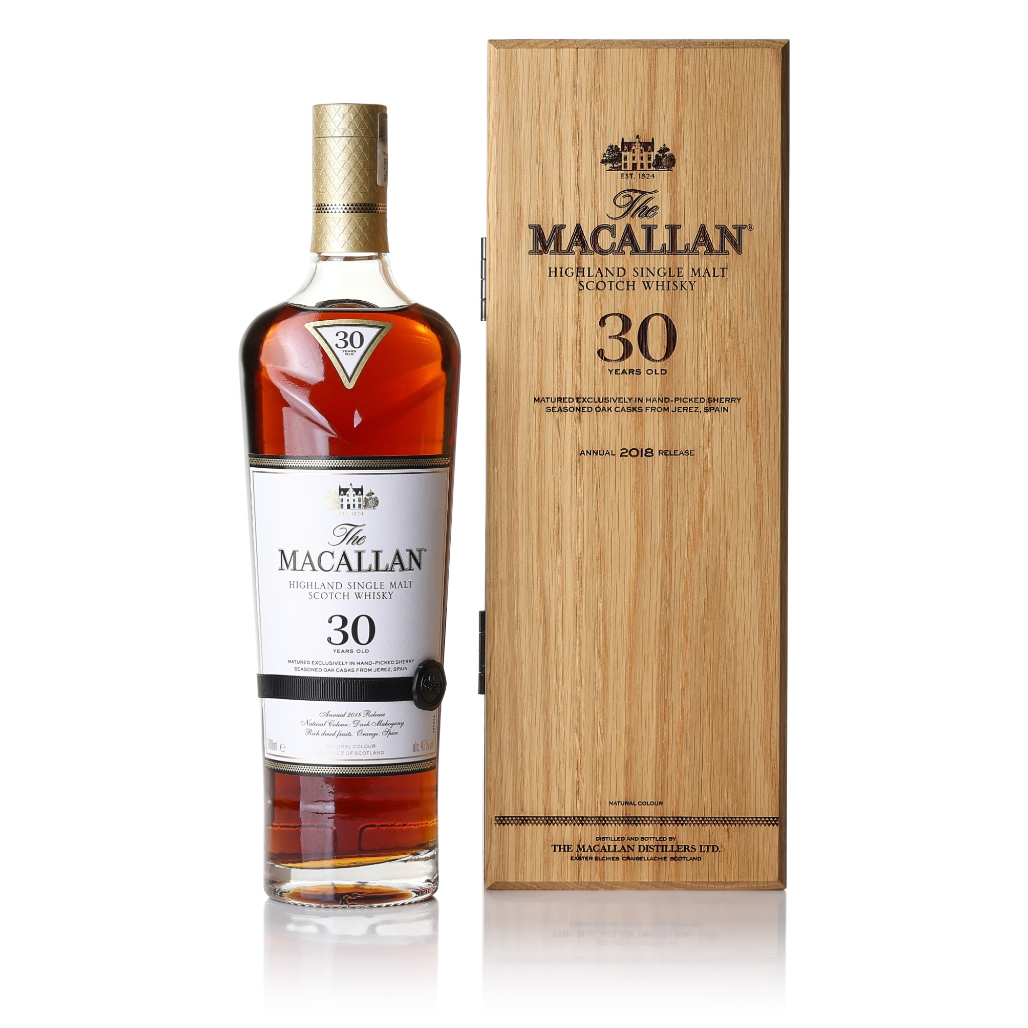 The Macallan 30 Year Old Sherry Oak 2018 Release 43.0 abv NV (1 BT70)